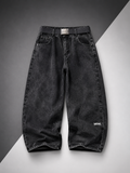 Calça Jeans Baggy Premium Streetwear Oversized Bordado Cruz