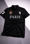 Camisa Polo Paris Premium Preta Masculina Streetwear – Bordado Luxo, Gola Clássica e Estilo Urbano Exclusivo