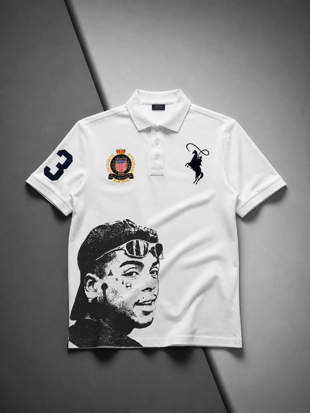 Camiseta Polo Estampada Mc Kevin Streetwear Graphic Tees
