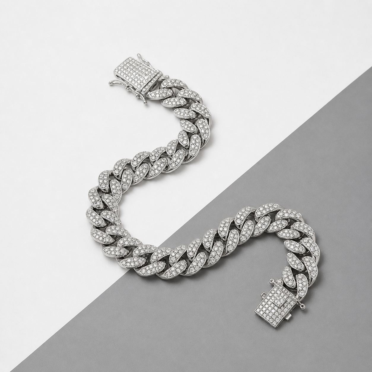 Pulseira Cuban Link Cravejada Premium