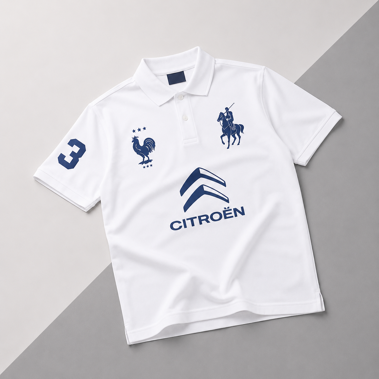 Polo France Racing Branca Premium Streetwear