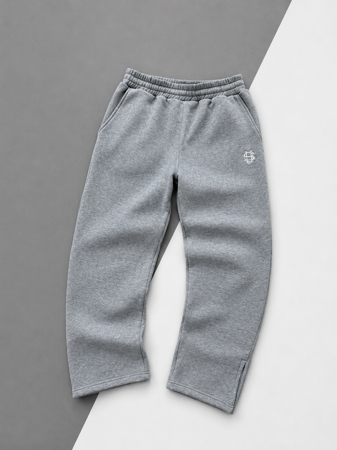 Calça Moletom Oversized Cinza Premium