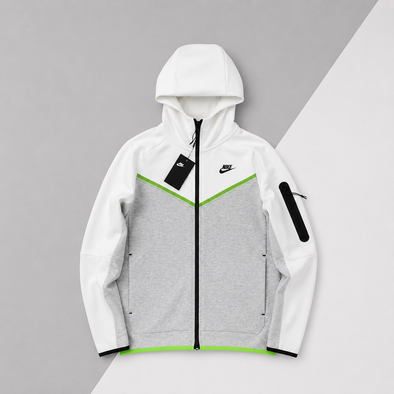 NIKE TECH FLEECE WHITE LIME EDITION