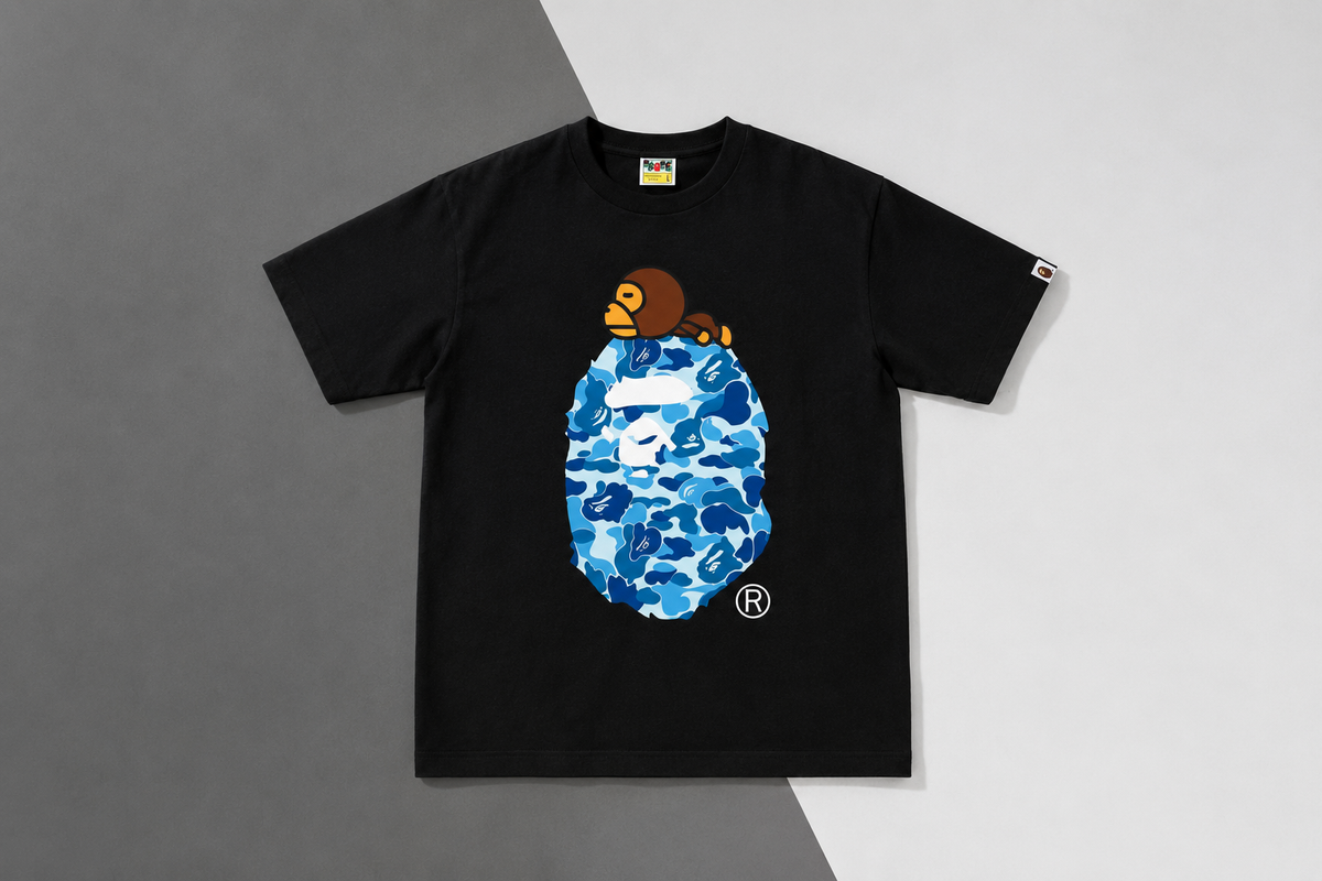 BAPE ABC Camo Baby Milo Tee Black/Blue (SS25)