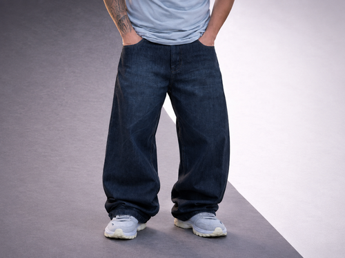 Calça Jeans Baggy Oversized Azul Escuro Masculina Streetwear